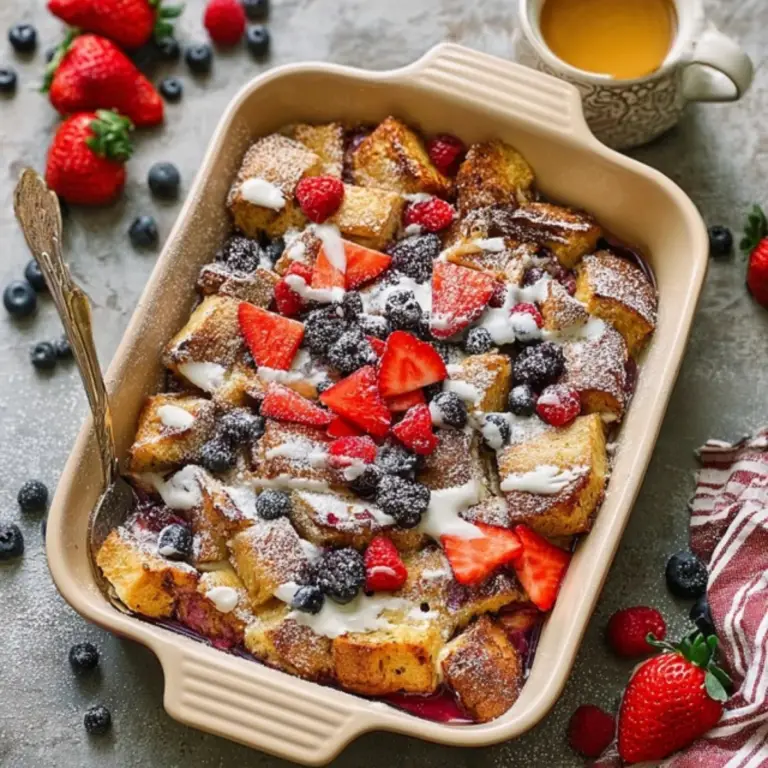 Berries & Cream French Toast Casserole