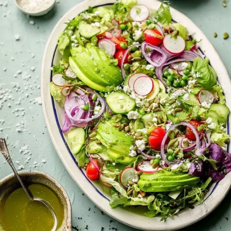 Green Salad with Basil Lemon Vinaigrette