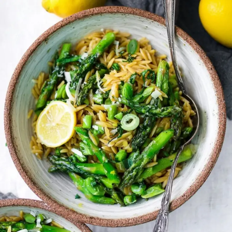 Lemony Orzo with Asparagus