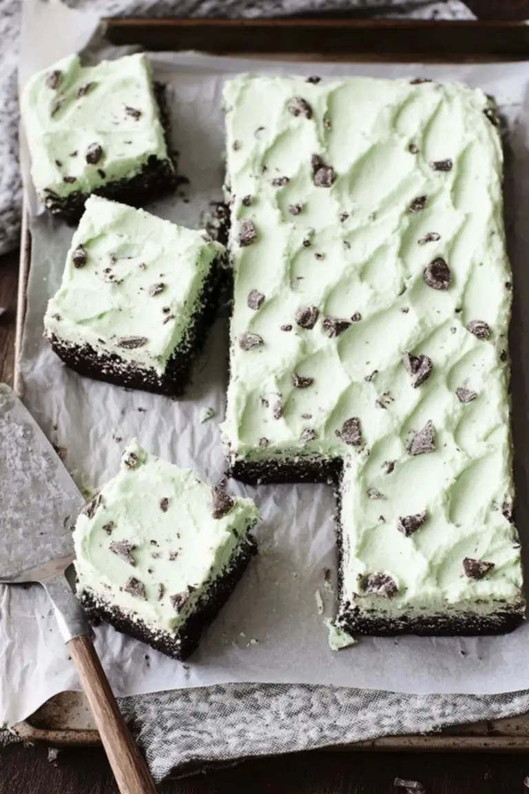 Mint Chocolate Chip Sheet Cake