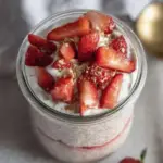 Strawberries and Cream Overnight Oats with Yogurt