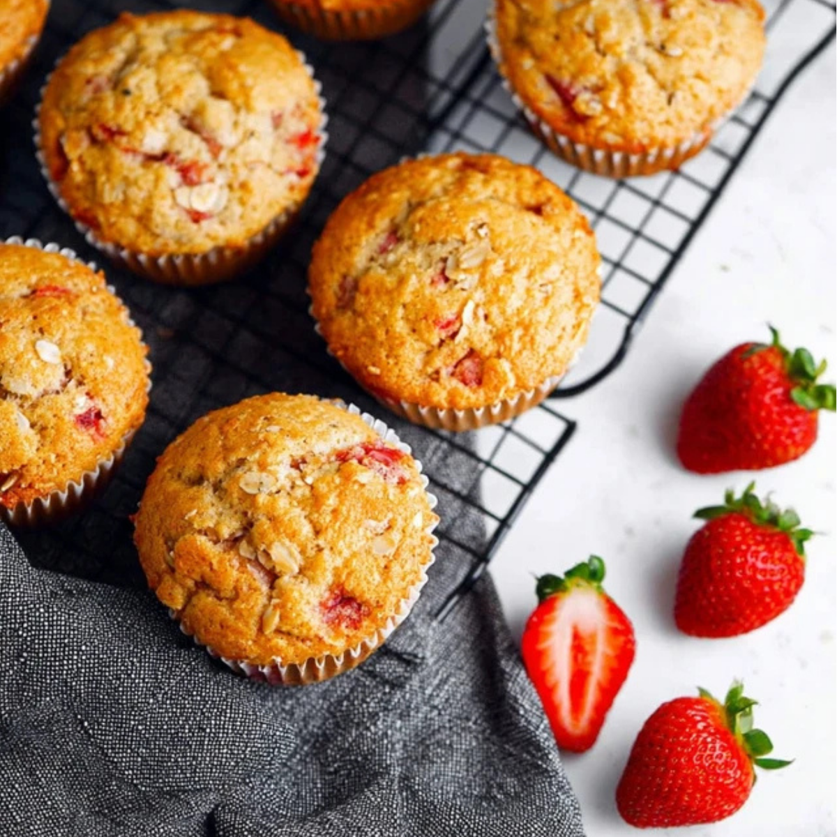 Strawberry Oatmeal Muffins
