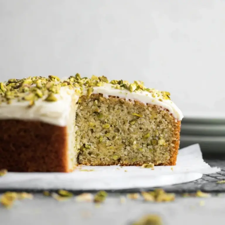 lemon pistachio cake with mascarpone frosting