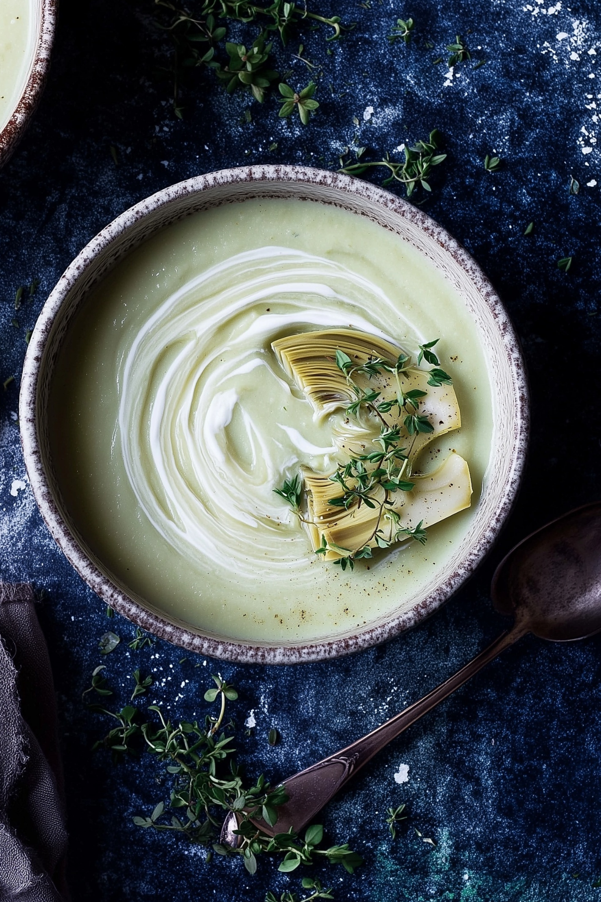 Creamy artichoke soup recipe with fresh ingredients