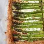 Asparagus Gruyere Tart with creamy cheese and fresh asparagus