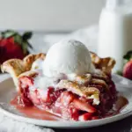 Baked Strawberry Pie fresh from the oven with a golden crust