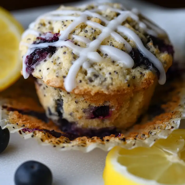 Blueberry Lemon Poppy Seed Sourdough Muffins
