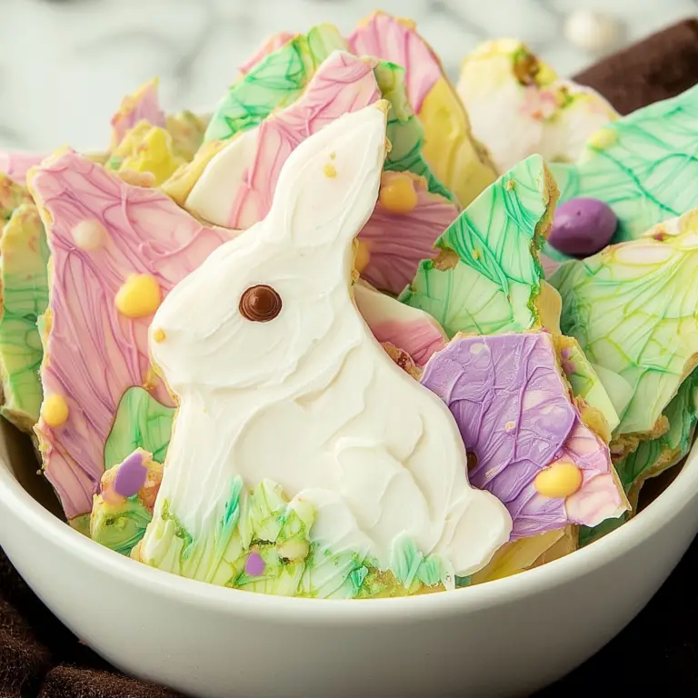 Bunny Bark with colorful swirls and sprinkles