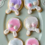 Bunny Butt Cookies decorated with marshmallow paws and tails for Easter