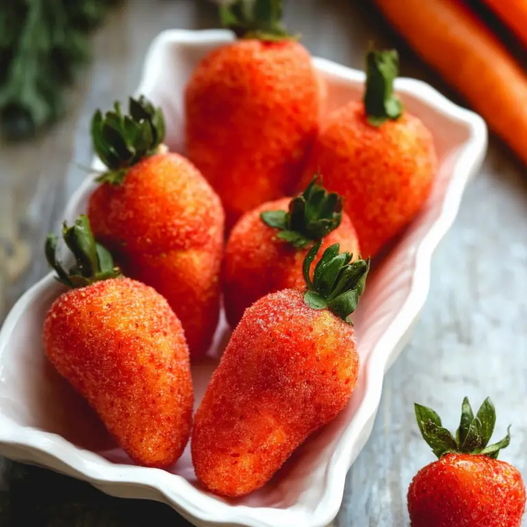 Carrot strawberries recipe shaped like real strawberries