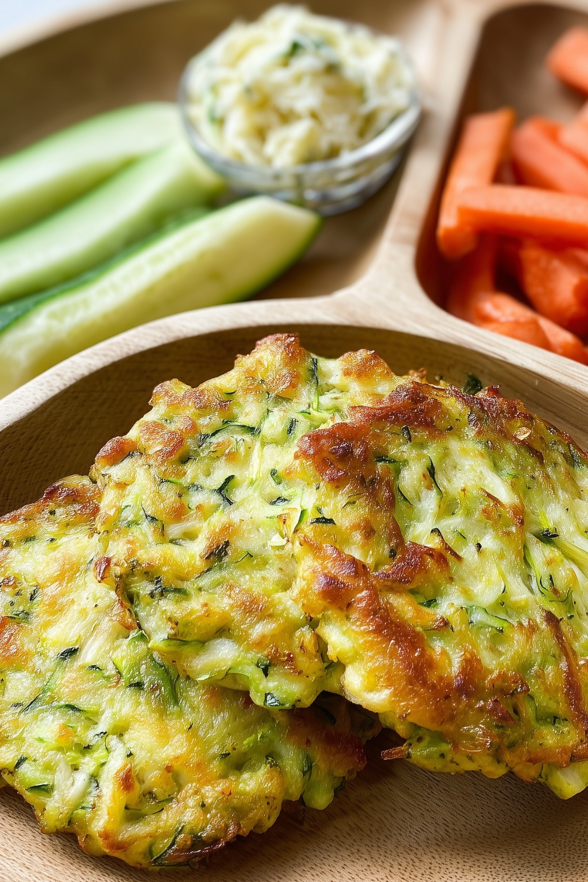 Cheesy zucchini fritters recipe"