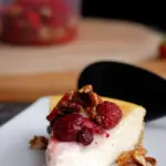 Creamy Cottage Cheese Cheesecake served with fresh berries