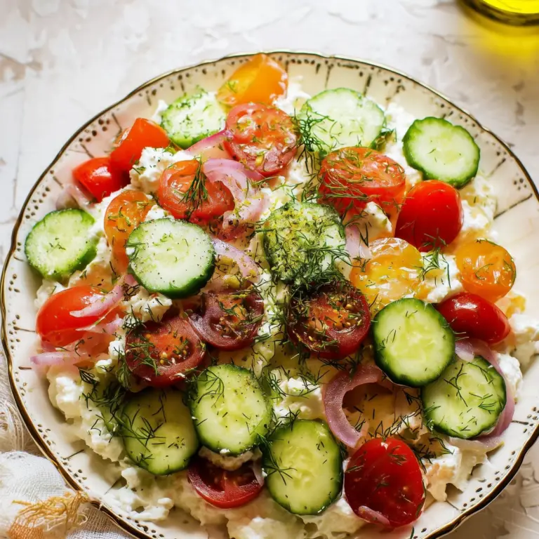 Fresh and healthy cottage cheese salad with vegetables in a bowl