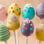 Easter Cake Pops decorated in pastel colors for spring