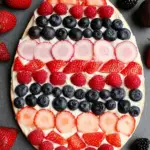 Easter Egg Fruit Pizza with vibrant fruits and creamy frosting