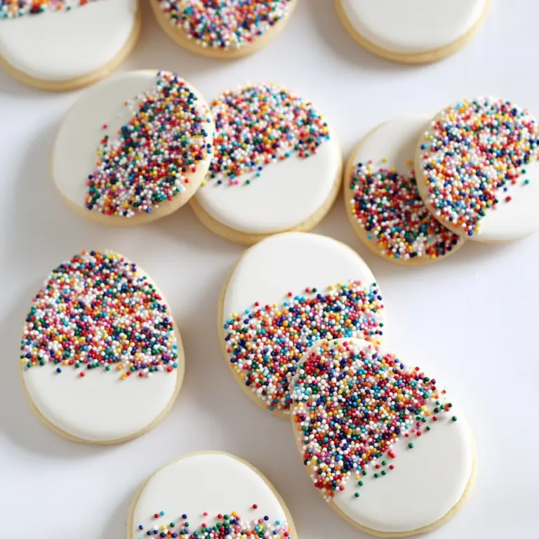 Easter Egg Sprinkle Cookies soft buttery festive cookies with colorful sprinkles