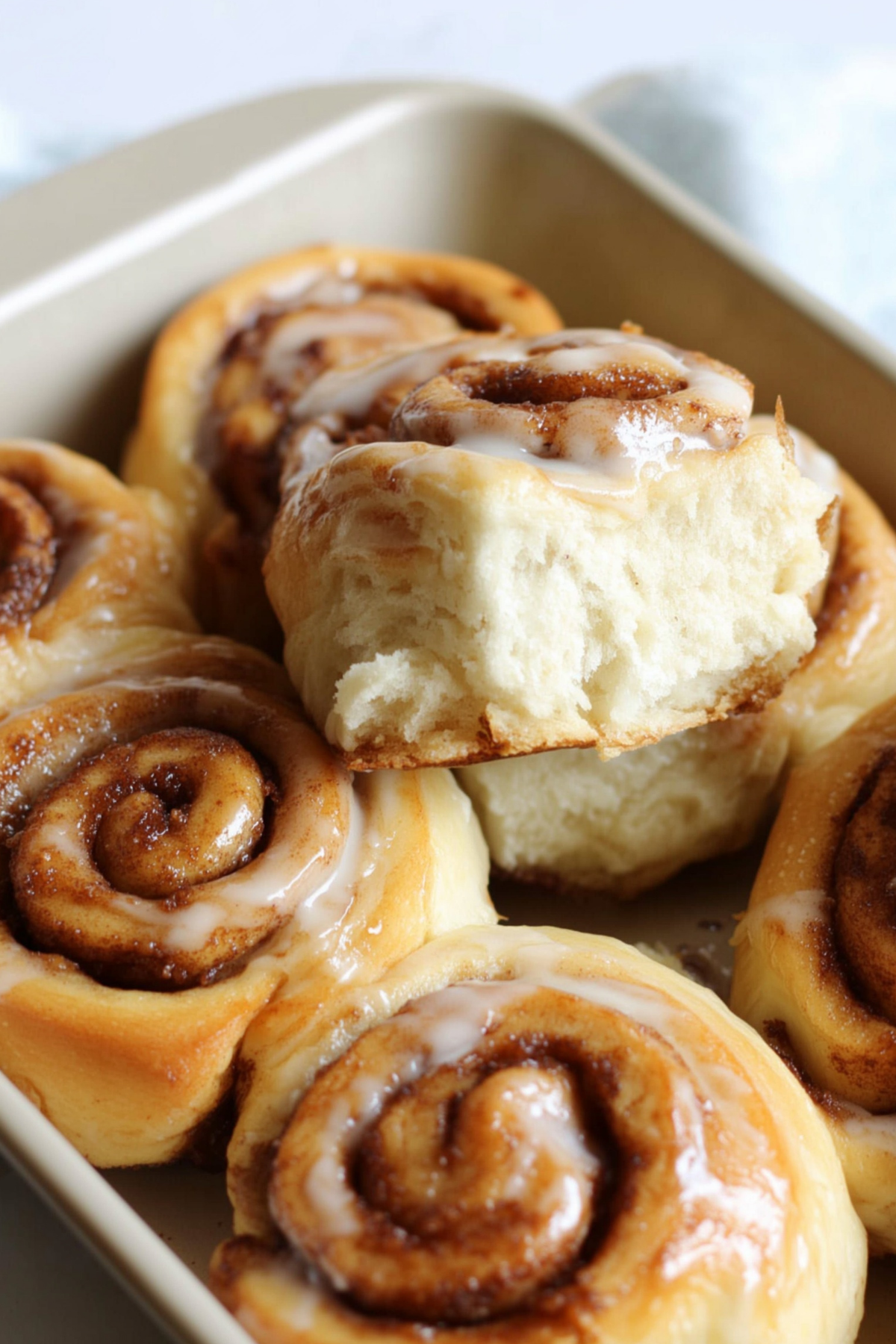 Greek Yogurt Cinnamon Rolls fresh out of the oven