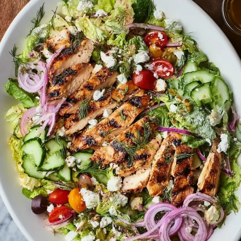 Grilled Chicken Salad with fresh vegetables and goat cheese
