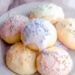 Italian Easter Cookies with almond glaze and colorful sprinkles