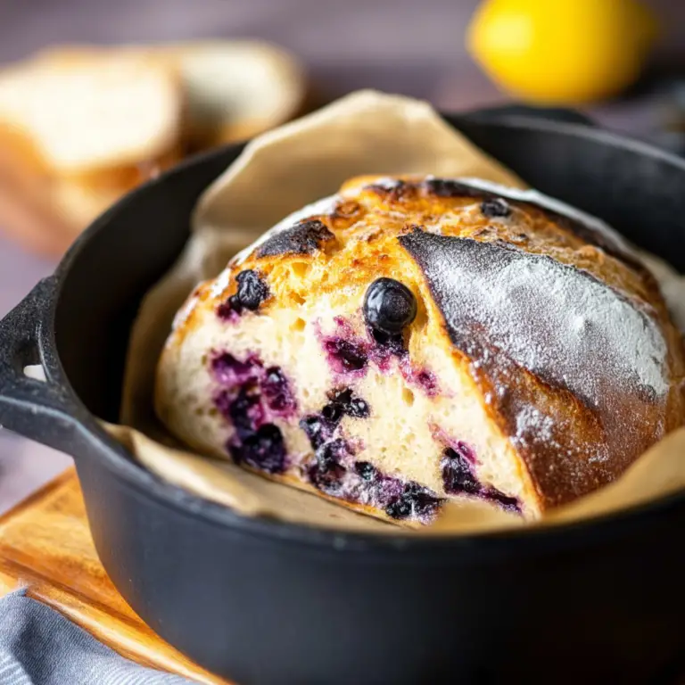 Lemon Blueberry Sourdough Bread fresh out of the oven