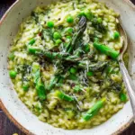 Asparagus Risotto with lemon zest and basil