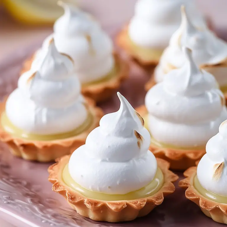 Mini Lemon Meringue Tarts with meringue topping and lemon filling