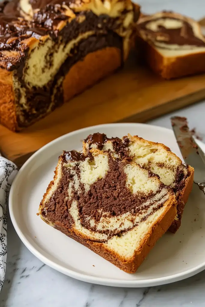 Nutella Swirl Bread with rich chocolate-hazelnut swirls