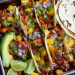 One Pan Chicken and Pineapple Tacos with juicy chicken and sweet pineapple