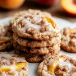 Freshly baked Peach Cobbler Cookies with juicy peaches and golden edges