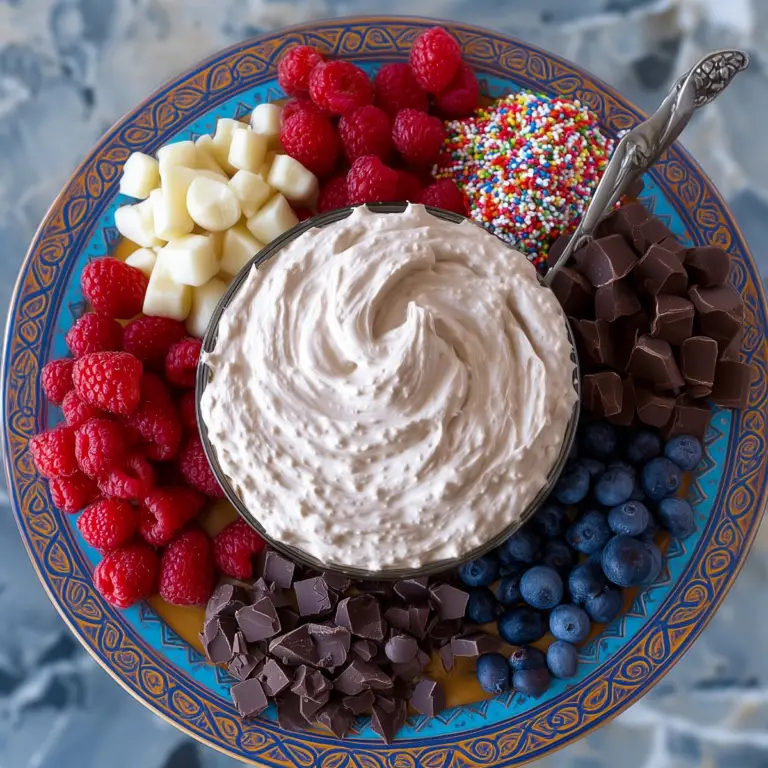 Creamy chocolate protein fluff in a bowl topped with berries