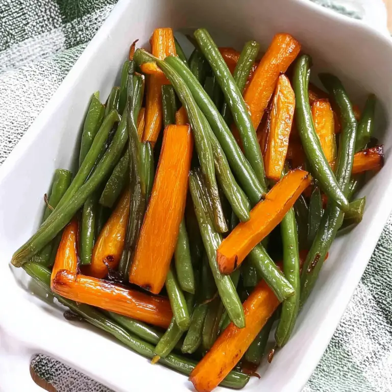 Roasted Green Beans and Carrots - healthy side dish recipe