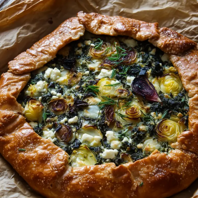 Savory Galette with creamy cheese and fresh vegetables