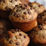 Sourdough Banana Chocolate Chip Muffins fresh out of the oven