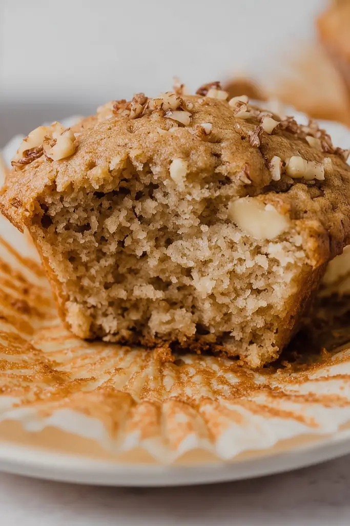 Sourdough Banana Nut Muffins recipe with walnuts and bananas