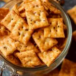 Sourdough Cheese Crackers on a plate