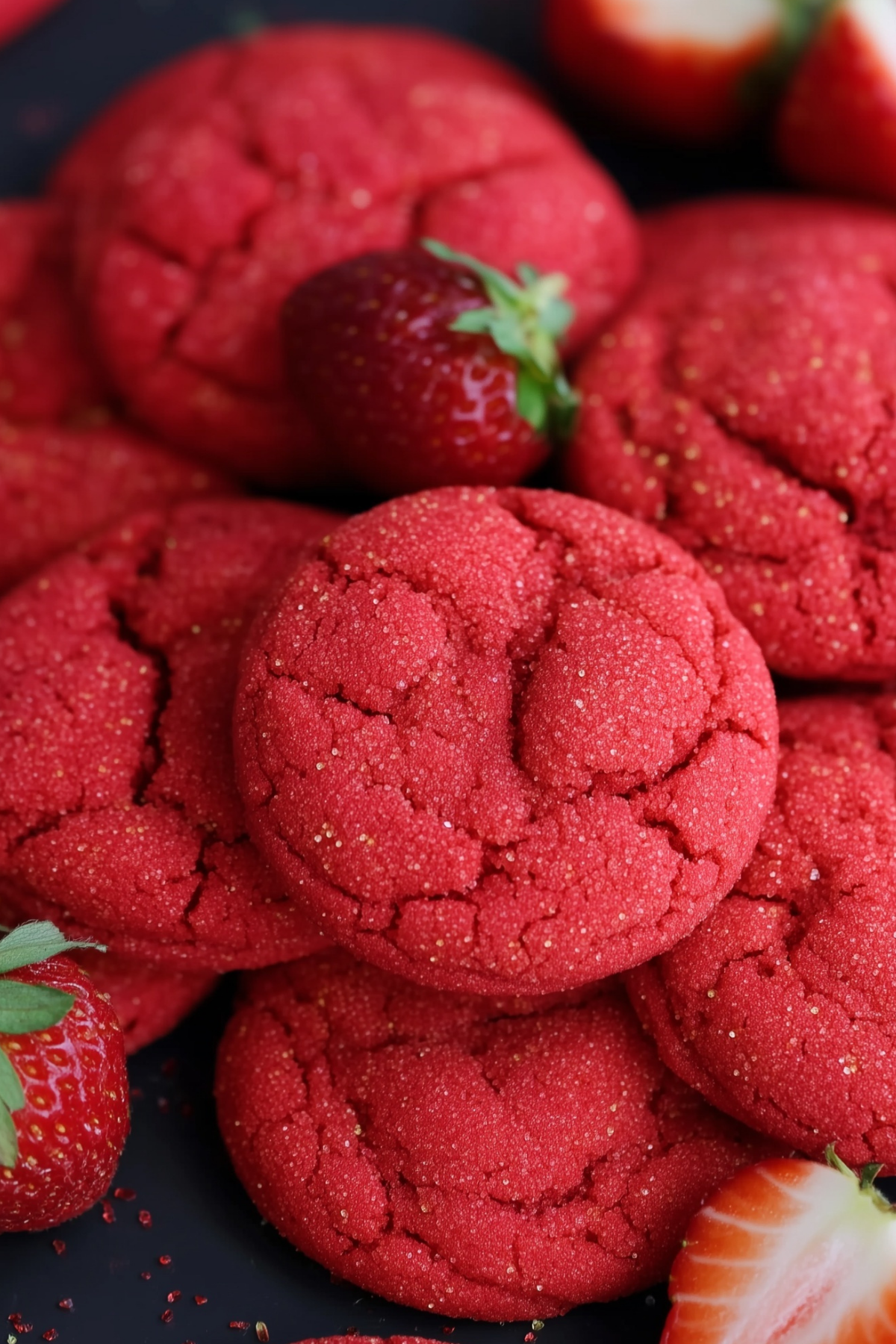 Strawberry Sugar Cookies Recipe with Sparkling Sugar
