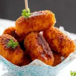 Sweet potato tots crispy golden brown