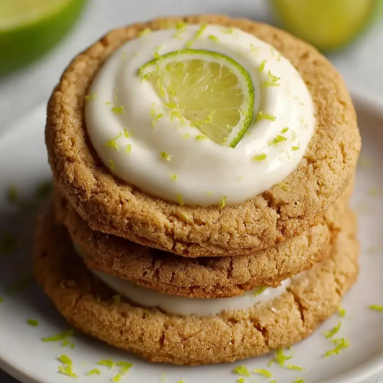 Zesty Key Lime Pie Cookies with creamy filling